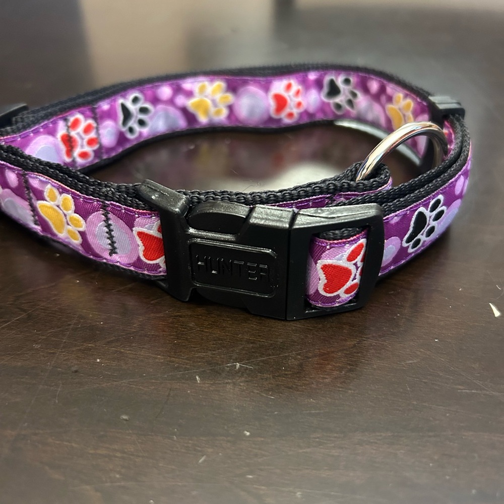 Purple Paw Print Dog Collar